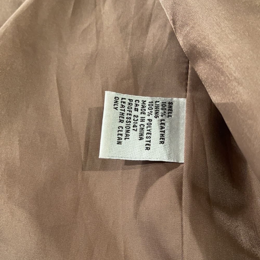 Talbots Camel Leather Buttoned Jacket - image 4